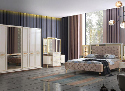 Elegant bedroom set in a luxurious design with magnificent patterns